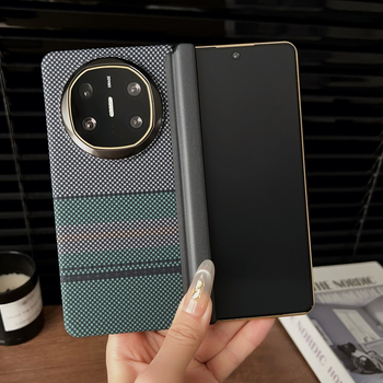 Huawei MateX6 vāciņš: PC + āda, matēta virsma, pretnodilums, pret kritienu, pret pirkstu nospiedumiem, ar vidēja ass pantu