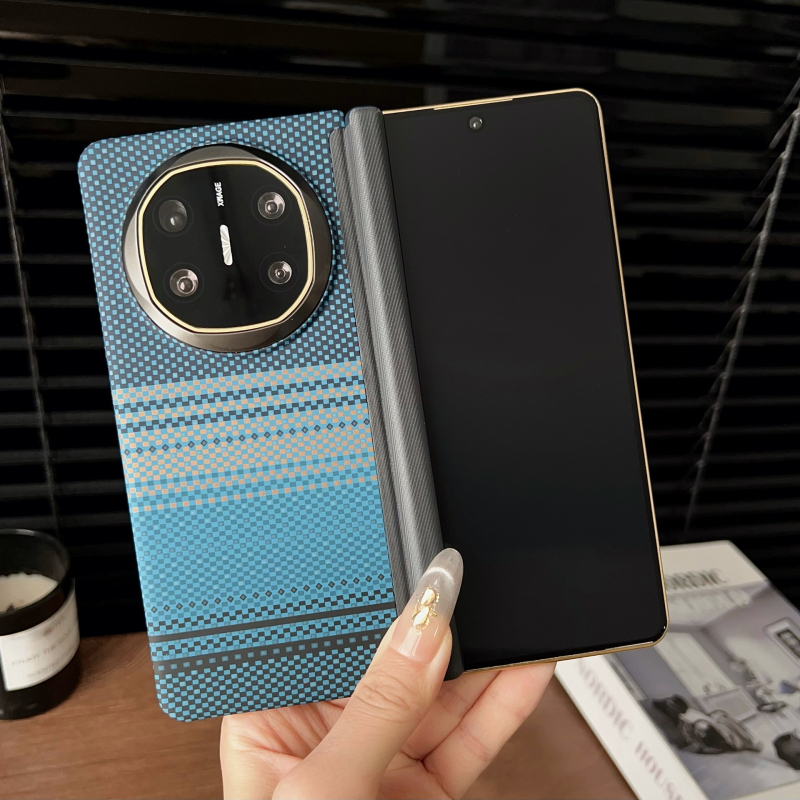 Huawei MateX6 vāciņš: PC + āda, matēta virsma, pretnodilums, pret kritienu, pret pirkstu nospiedumiem, ar vidēja ass pantu