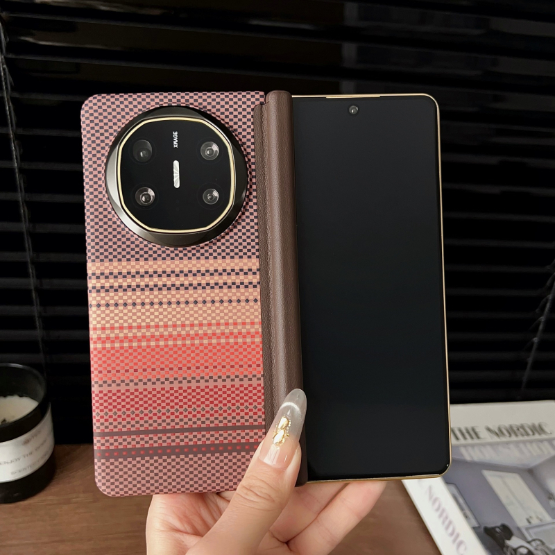 Huawei MateX6 vāciņš: PC + āda, matēta virsma, pretnodilums, pret kritienu, pret pirkstu nospiedumiem, ar vidēja ass pantu