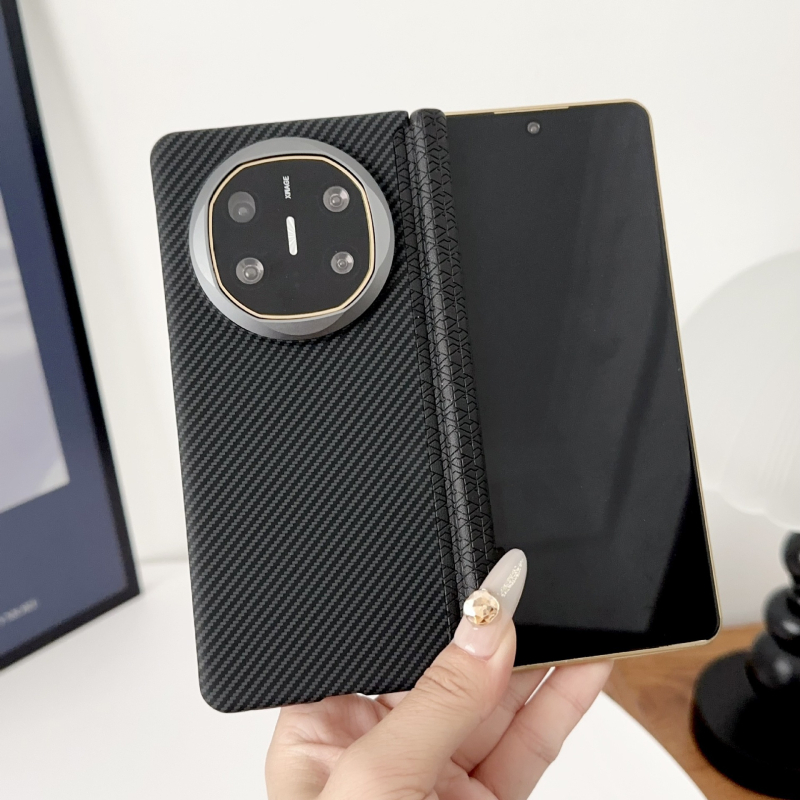 Huawei MateX6 vāciņš: PC + āda, matēta virsma, pretnodilums, pret kritienu, pret pirkstu nospiedumiem, ar vidēja ass pantu