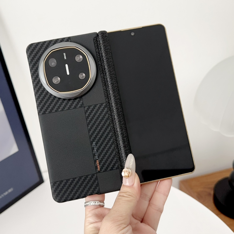 Huawei MateX6 vāciņš: PC + āda, matēta virsma, pretnodilums, pret kritienu, pret pirkstu nospiedumiem, ar vidēja ass pantu