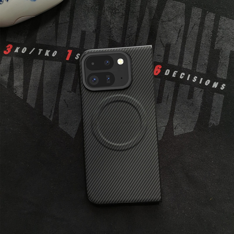 Θήκη Google Pixel Fold, διπλόμενη, με μοτίβο ανθρακονήματος, μαγνητική, μηχανική κατεργασία, Υποστήριξη για προσαρμογή