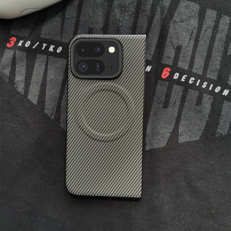 Θήκη Google Pixel Fold, διπλόμενη, με μοτίβο ανθρακονήματος, μαγνητική, μηχανική κατεργασία, Υποστήριξη για προσαρμογή