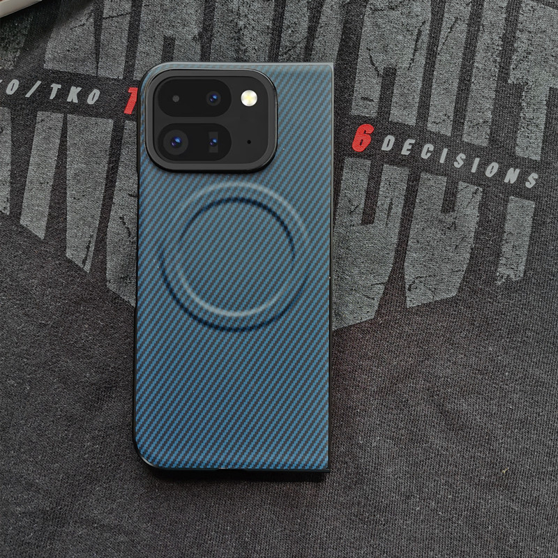 Θήκη Google Pixel Fold, διπλόμενη, με μοτίβο ανθρακονήματος, μαγνητική, μηχανική κατεργασία, Υποστήριξη για προσαρμογή