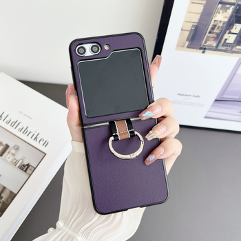 Θήκη Samsung Galaxy Z Flip σειράς, κλαμσέλ στιλ, υλικό PC/PU απλό, μηχανική επεξεργασία, υποστήριξη εξατομίκευσης