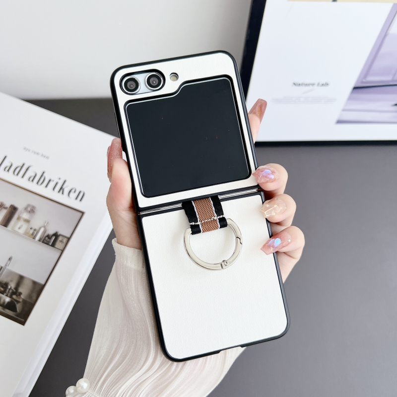 Θήκη Samsung Galaxy Z Flip σειράς, κλαμσέλ στιλ, υλικό PC/PU απλό, μηχανική επεξεργασία, υποστήριξη εξατομίκευσης