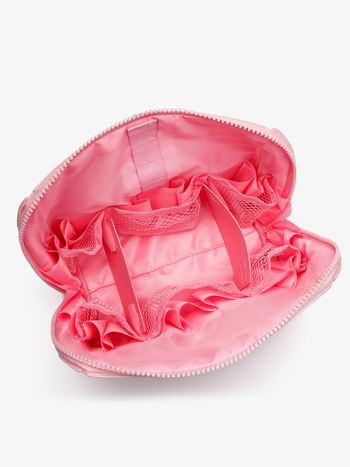 Τσαντάκι καλλυντικών με γεωμετρικό μοτίβο διαμανιού, ριγέ PVC, μεγάλη χωρητικότητα με διαχωριστικά, φερμουάρ, επένδυση πολυεστέρα, φορητό για γυναίκες