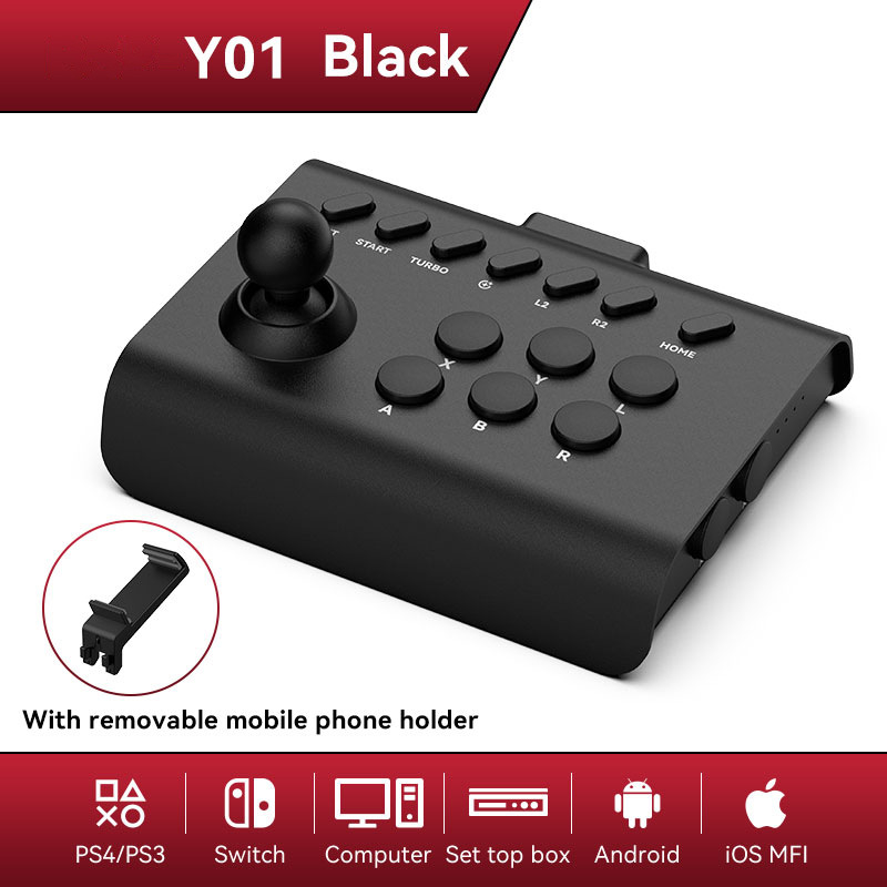 Arkadni joystick za igre – kompatibilan sa Switch, Android, iOS, PC i TV, USB priključak, ABS kućište, bez vibracija, višefunkcionalan