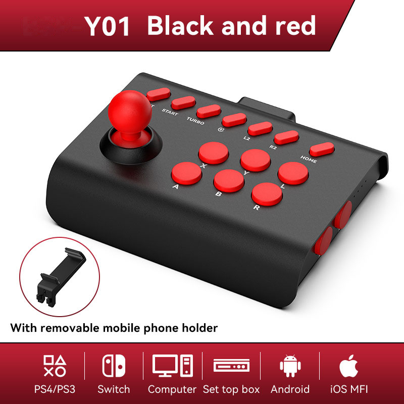 Arkadni joystick za igre – kompatibilan sa Switch, Android, iOS, PC i TV, USB priključak, ABS kućište, bez vibracija, višefunkcionalan