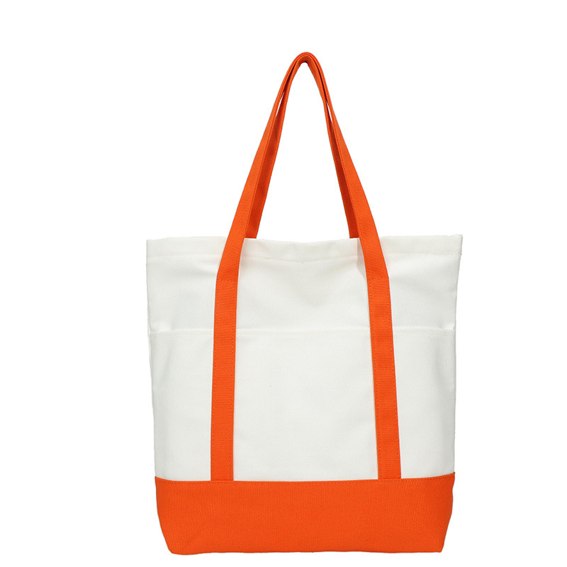 Канвасова чанта с принт на лого и текстура, цип за затваряне, подплата от полиестер, двойни презрамки, множество вътрешни джобове