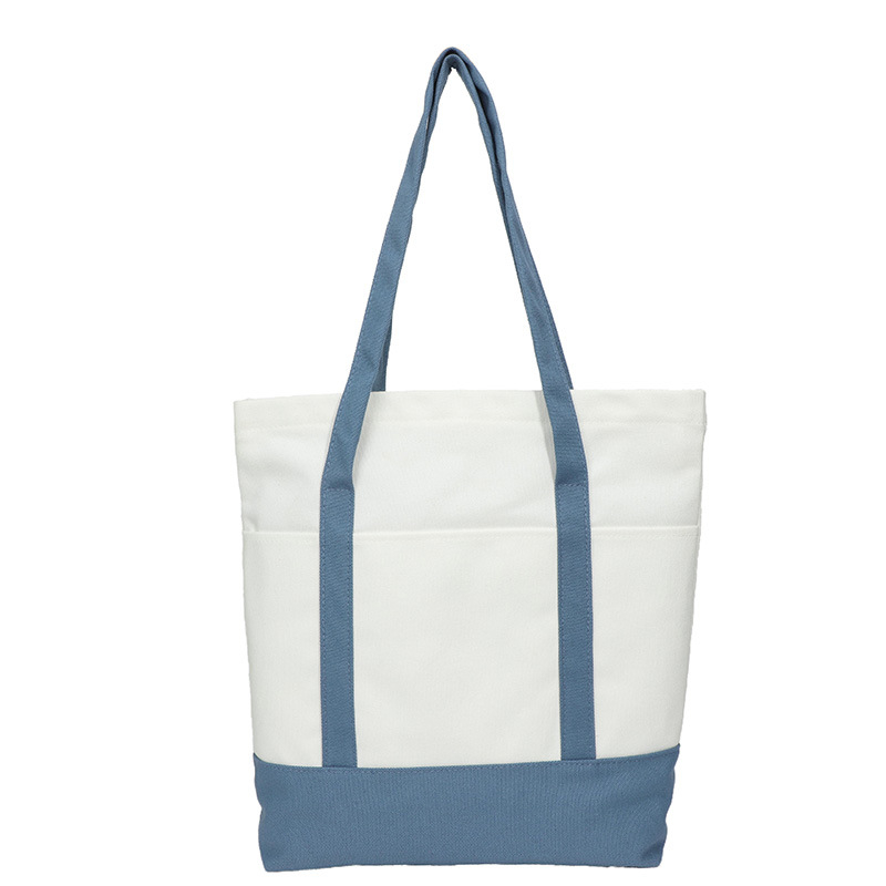 Канвасова чанта с принт на лого и текстура, цип за затваряне, подплата от полиестер, двойни презрамки, множество вътрешни джобове