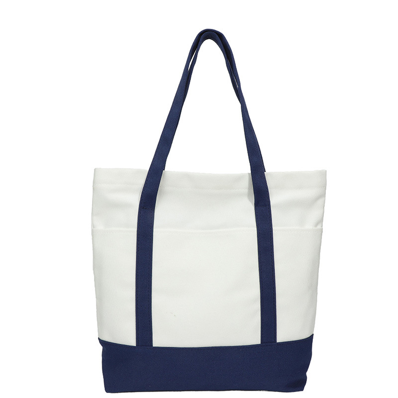 Канвасова чанта с принт на лого и текстура, цип за затваряне, подплата от полиестер, двойни презрамки, множество вътрешни джобове