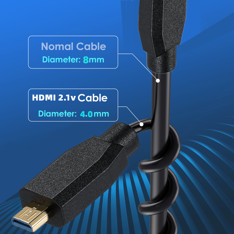 Καλώδιο Micro HDMI προς HDMI θηλυκό, υποστηρίζει 8K60Hz, μήκος 1,2 m, χαλκός αγωγοί με χρυσούς συνδετήρες, 19 ακίδες