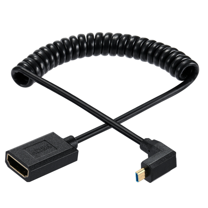 Καλώδιο Micro HDMI προς HDMI θηλυκό, υποστηρίζει 8K60Hz, μήκος 1,2 m, χαλκός αγωγοί με χρυσούς συνδετήρες, 19 ακίδες