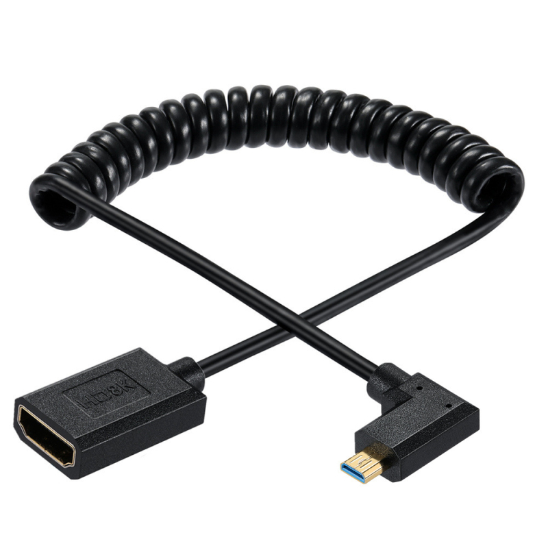 Καλώδιο Micro HDMI προς HDMI θηλυκό, υποστηρίζει 8K60Hz, μήκος 1,2 m, χαλκός αγωγοί με χρυσούς συνδετήρες, 19 ακίδες