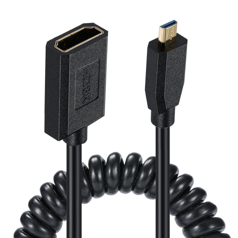 Καλώδιο Micro HDMI προς HDMI θηλυκό, υποστηρίζει 8K60Hz, μήκος 1,2 m, χαλκός αγωγοί με χρυσούς συνδετήρες, 19 ακίδες