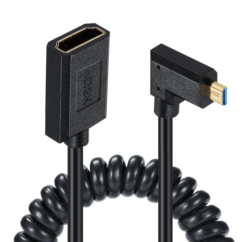 Καλώδιο Micro HDMI προς HDMI θηλυκό, υποστηρίζει 8K60Hz, μήκος 1,2 m, χαλκός αγωγοί με χρυσούς συνδετήρες, 19 ακίδες