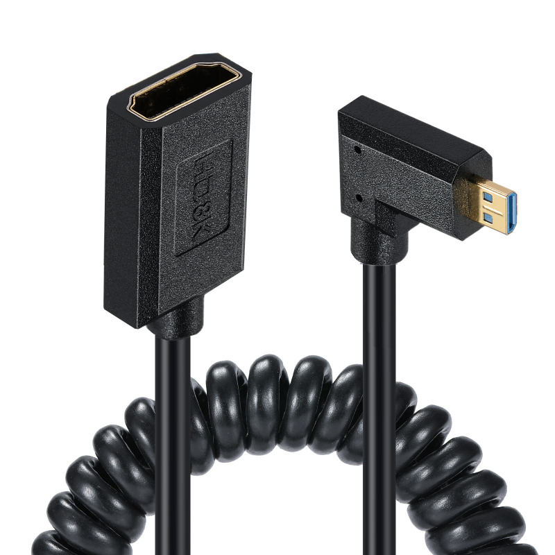 Καλώδιο Micro HDMI προς HDMI θηλυκό, υποστηρίζει 8K60Hz, μήκος 1,2 m, χαλκός αγωγοί με χρυσούς συνδετήρες, 19 ακίδες