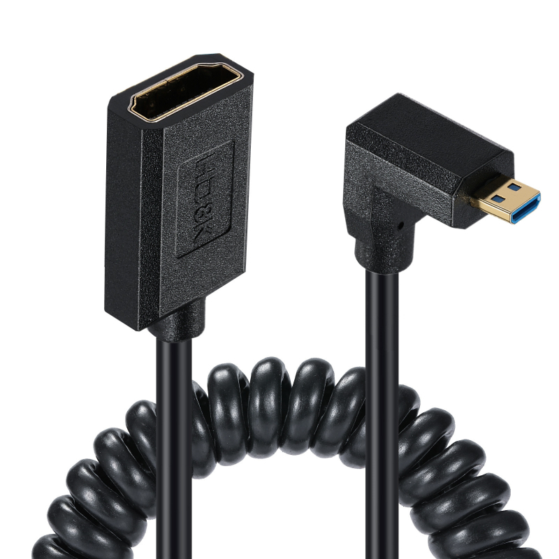 Καλώδιο Micro HDMI προς HDMI θηλυκό, υποστηρίζει 8K60Hz, μήκος 1,2 m, χαλκός αγωγοί με χρυσούς συνδετήρες, 19 ακίδες