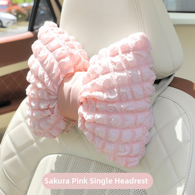 Pernă auto pentru cap și talie cu funda, material cu bule respirabil, toate anotimpurile, stil pastoral, umplutură din fibre sintetice