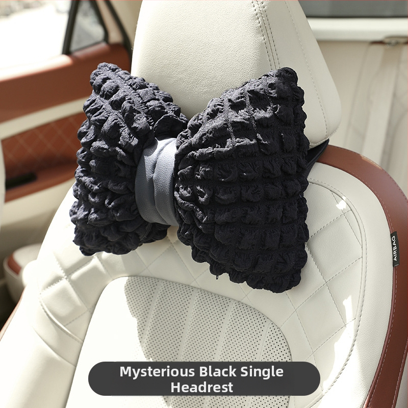 Pernă auto pentru cap și talie cu funda, material cu bule respirabil, toate anotimpurile, stil pastoral, umplutură din fibre sintetice