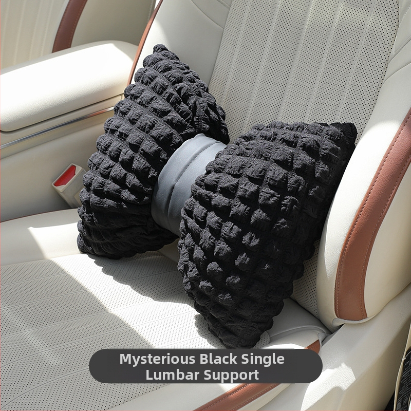 Pernă auto pentru cap și talie cu funda, material cu bule respirabil, toate anotimpurile, stil pastoral, umplutură din fibre sintetice