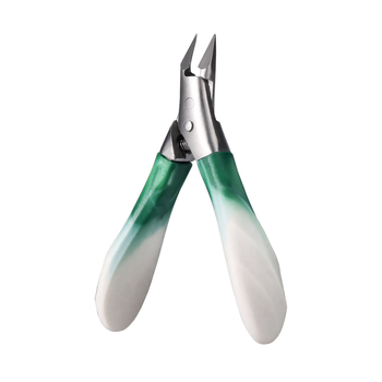 Клещи за нокти с клиновиден връх, дръжка от PP пластмаса с форма на костенурка, наклонена челюст, ултра остър от неръждаема стомана, маникюрни инструменти