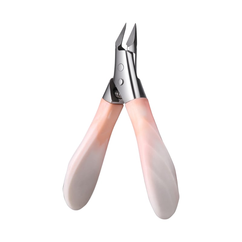 Клещи за нокти с клиновиден връх, дръжка от PP пластмаса с форма на костенурка, наклонена челюст, ултра остър от неръждаема стомана, маникюрни инструменти