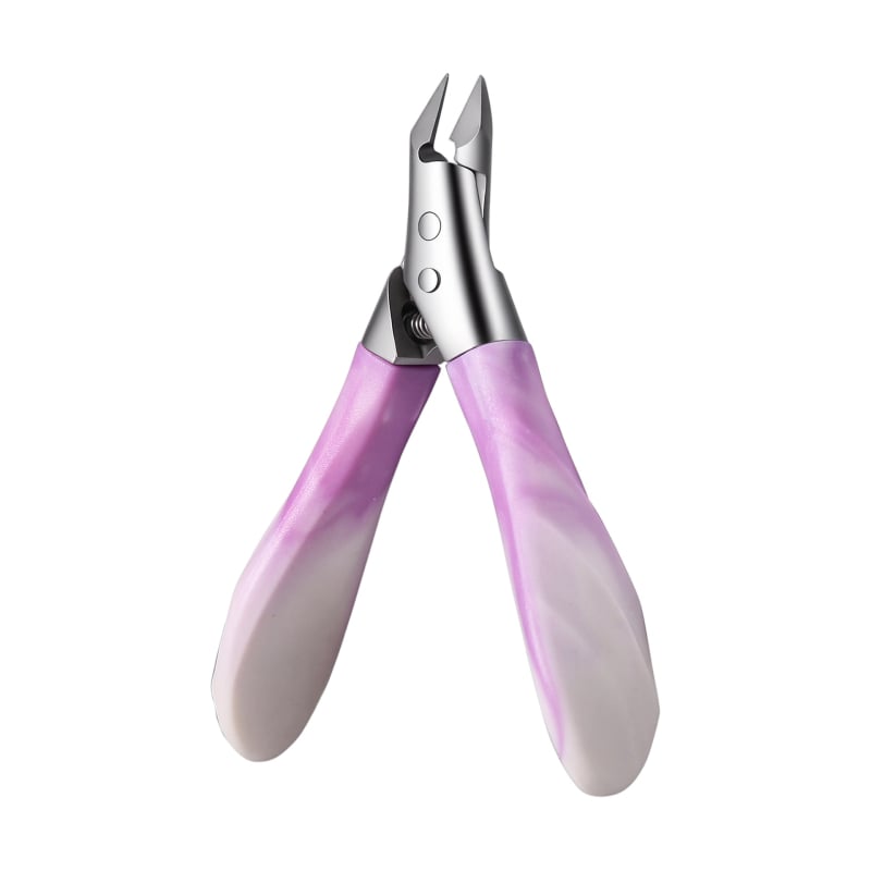 Клещи за нокти с клиновиден връх, дръжка от PP пластмаса с форма на костенурка, наклонена челюст, ултра остър от неръждаема стомана, маникюрни инструменти