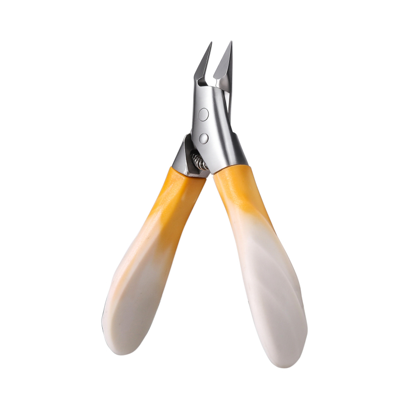 Клещи за нокти с клиновиден връх, дръжка от PP пластмаса с форма на костенурка, наклонена челюст, ултра остър от неръждаема стомана, маникюрни инструменти