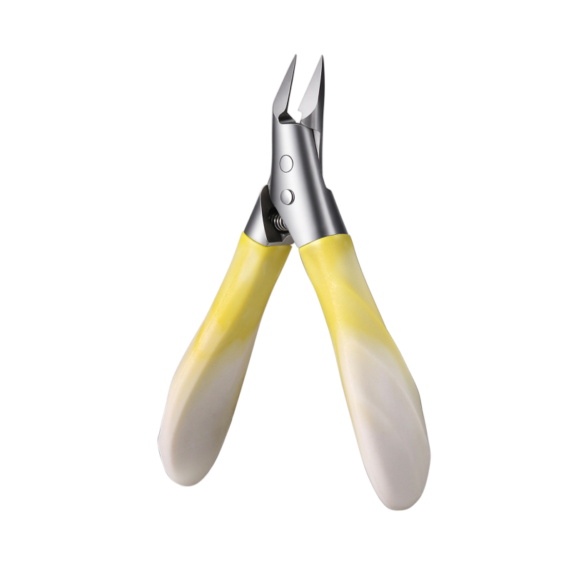 Клещи за нокти с клиновиден връх, дръжка от PP пластмаса с форма на костенурка, наклонена челюст, ултра остър от неръждаема стомана, маникюрни инструменти