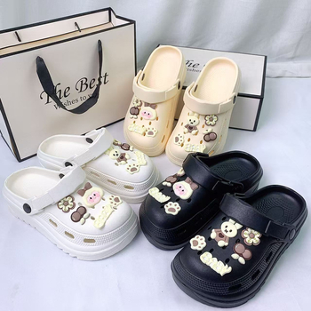 Moters Crocs stiliaus EVA sandalai, kvėpuojantys; EVA viršus ir pada; 3 cm+ storas pada; liejimo forma pada