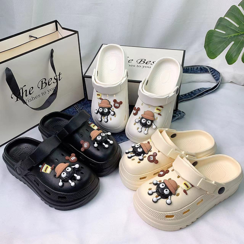 Moters Crocs stiliaus EVA sandalai, kvėpuojantys; EVA viršus ir pada; 3 cm+ storas pada; liejimo forma pada