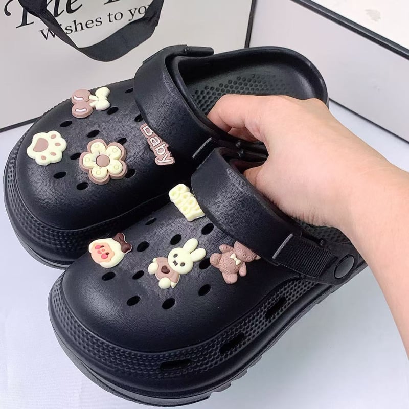 Moters Crocs stiliaus EVA sandalai, kvėpuojantys; EVA viršus ir pada; 3 cm+ storas pada; liejimo forma pada