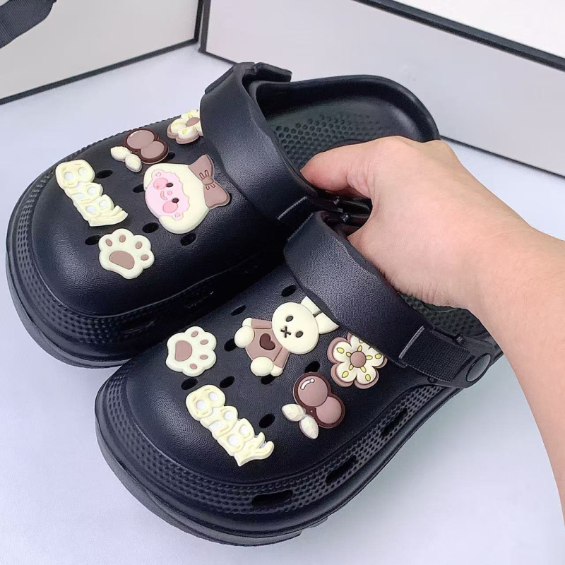 Moters Crocs stiliaus EVA sandalai, kvėpuojantys; EVA viršus ir pada; 3 cm+ storas pada; liejimo forma pada