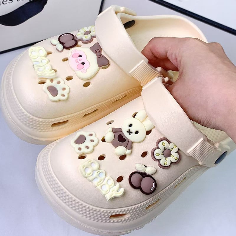 Moters Crocs stiliaus EVA sandalai, kvėpuojantys; EVA viršus ir pada; 3 cm+ storas pada; liejimo forma pada