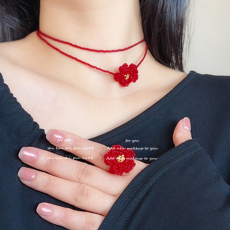 Kollé- és fülbevaló készlet, akril medállal, kulcscsont-nyaklánc, növény- és virágtípusos mintázat, nőknek, kínai stílusú irodalmi retró