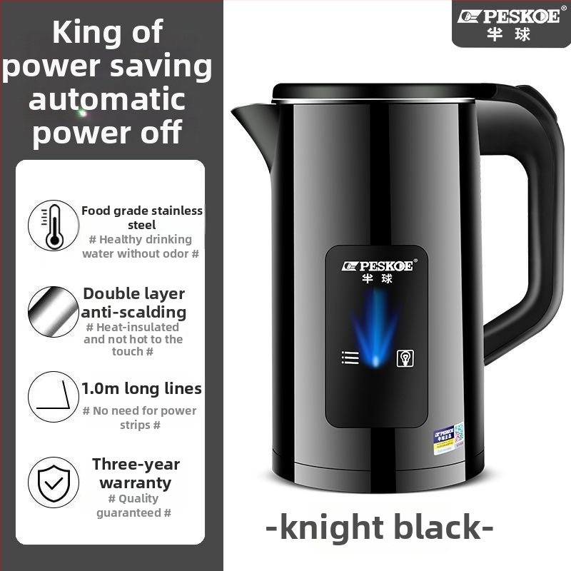 Hemisphere elektriskais tējkanna, liela ietilpība (>2 L), pogu vadība, divkārša sienas izolācija, iebūvēta pastāvīgas temperatūras kontrole