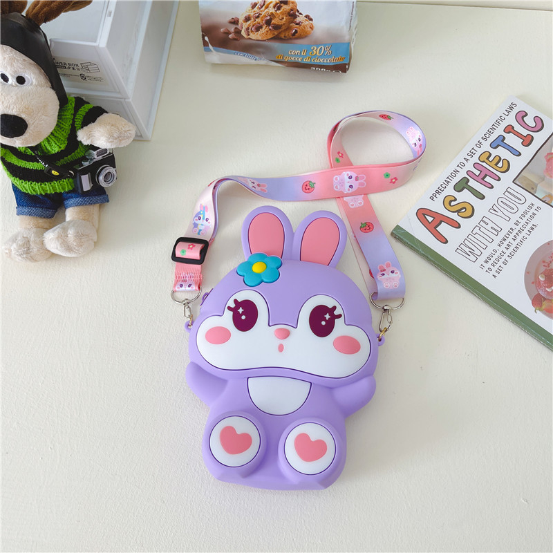 Geantă crossbody din silicon pentru copii, cu model desen animat, capacitate 120 ml, impermeabilă, fără căptușeală