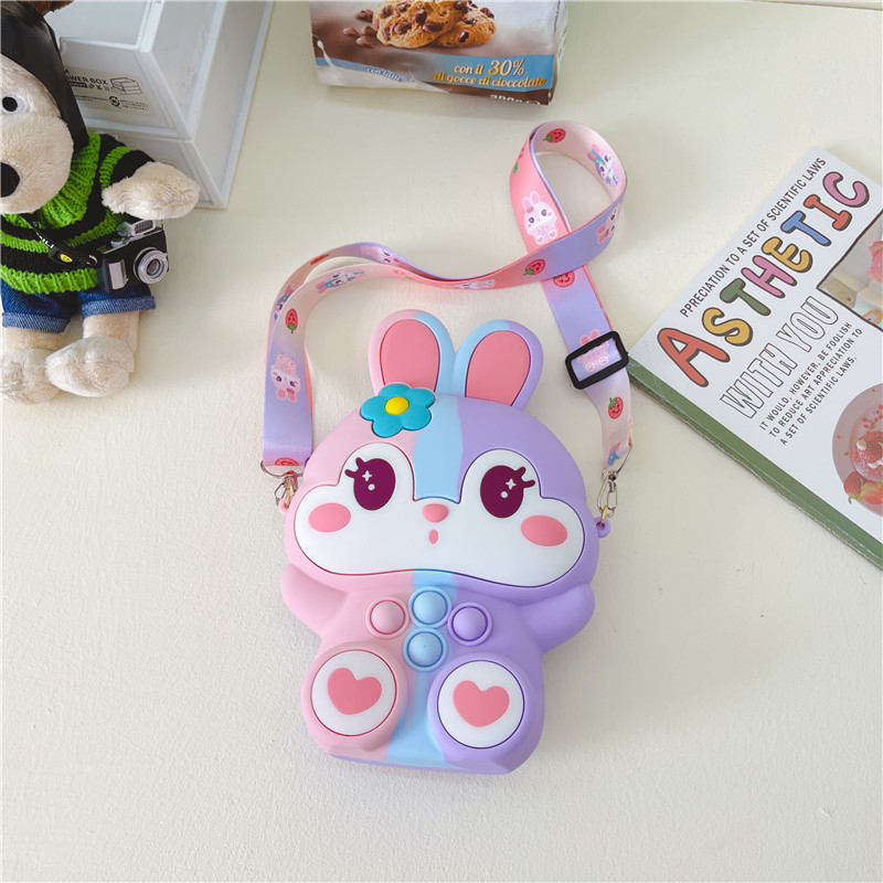 Geantă crossbody din silicon pentru copii, cu model desen animat, capacitate 120 ml, impermeabilă, fără căptușeală