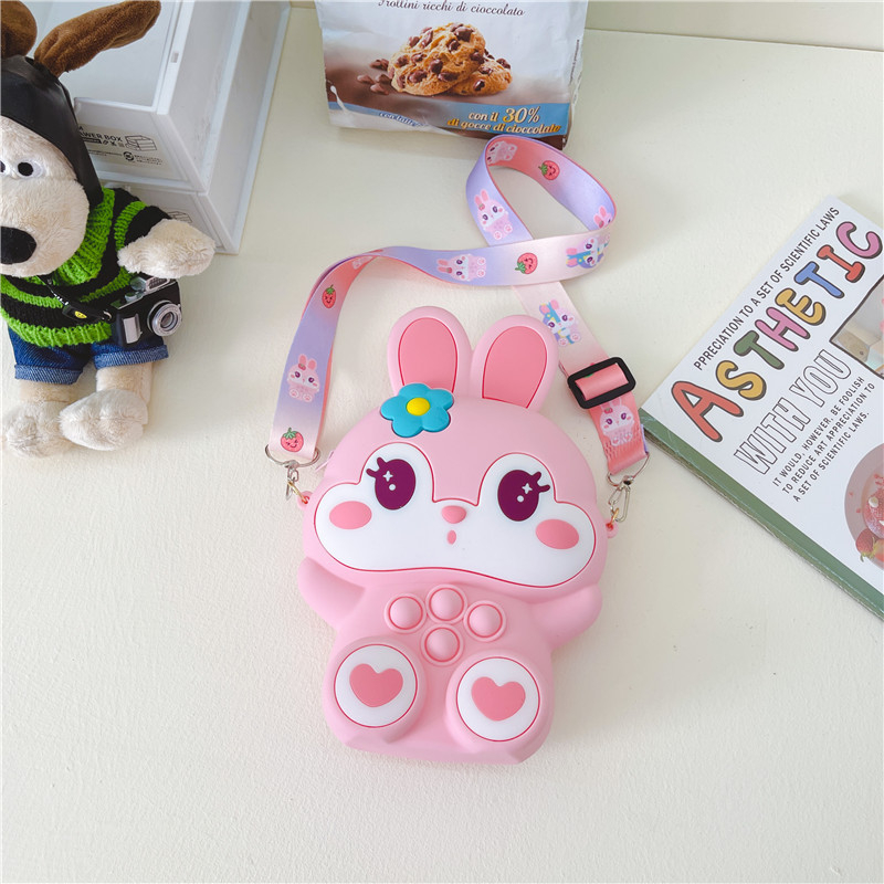 Geantă crossbody din silicon pentru copii, cu model desen animat, capacitate 120 ml, impermeabilă, fără căptușeală