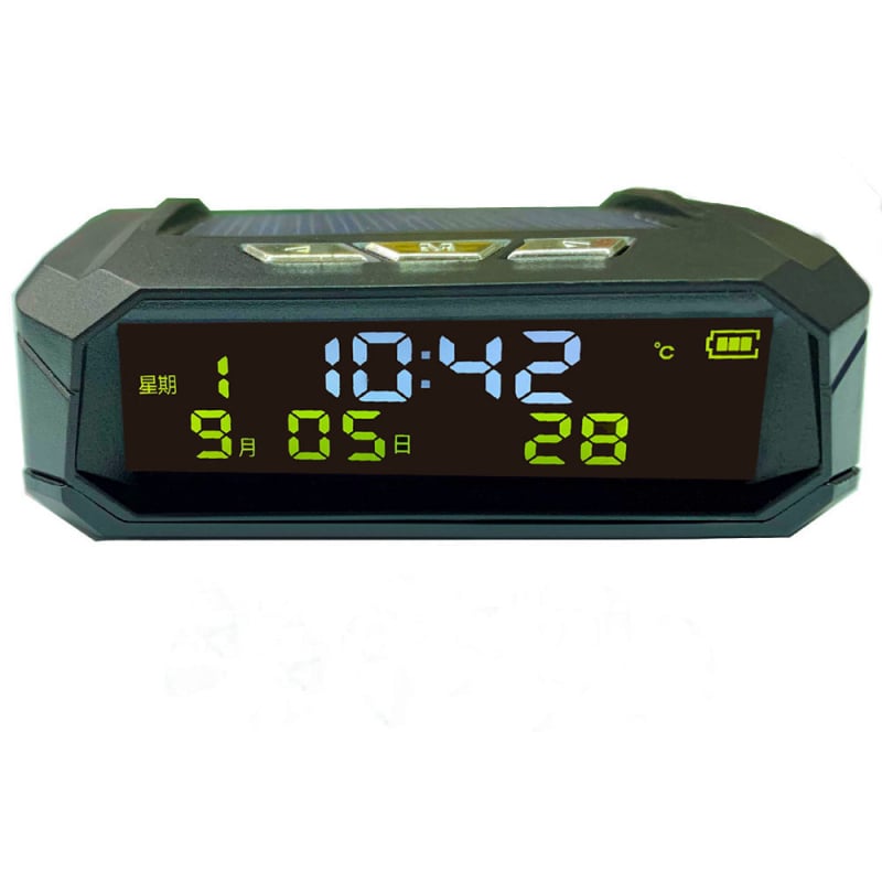 Autóban található digitális hőmérséklet- és páratartalom-mérő óra – teljesen automata, ABS+PC, axiális típus, Anreal, C-01e modell