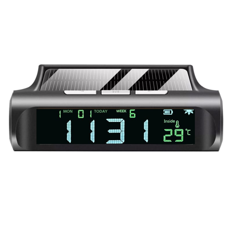 Autóban található digitális hőmérséklet- és páratartalom-mérő óra – teljesen automata, ABS+PC, axiális típus, Anreal, C-01e modell