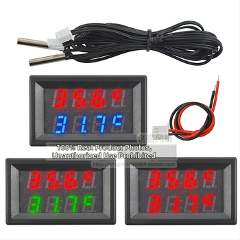 Automobiļa iekšējā un ārējā termometra ar dubultu sensoru, 4 ciparu displejs, 12-24V barošana, temperatūras diapazons no -55 °C līdz 120 °C