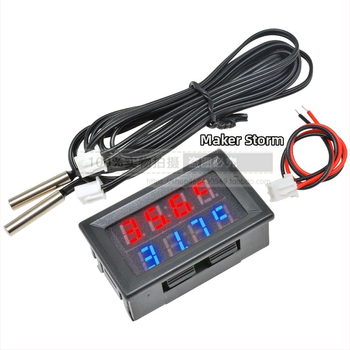 Automobiļa iekšējā un ārējā termometra ar dubultu sensoru, 4 ciparu displejs, 12-24V barošana, temperatūras diapazons no -55 °C līdz 120 °C