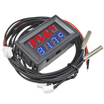 Automobiļa iekšējā un ārējā termometra ar dubultu sensoru, 4 ciparu displejs, 12-24V barošana, temperatūras diapazons no -55 °C līdz 120 °C
