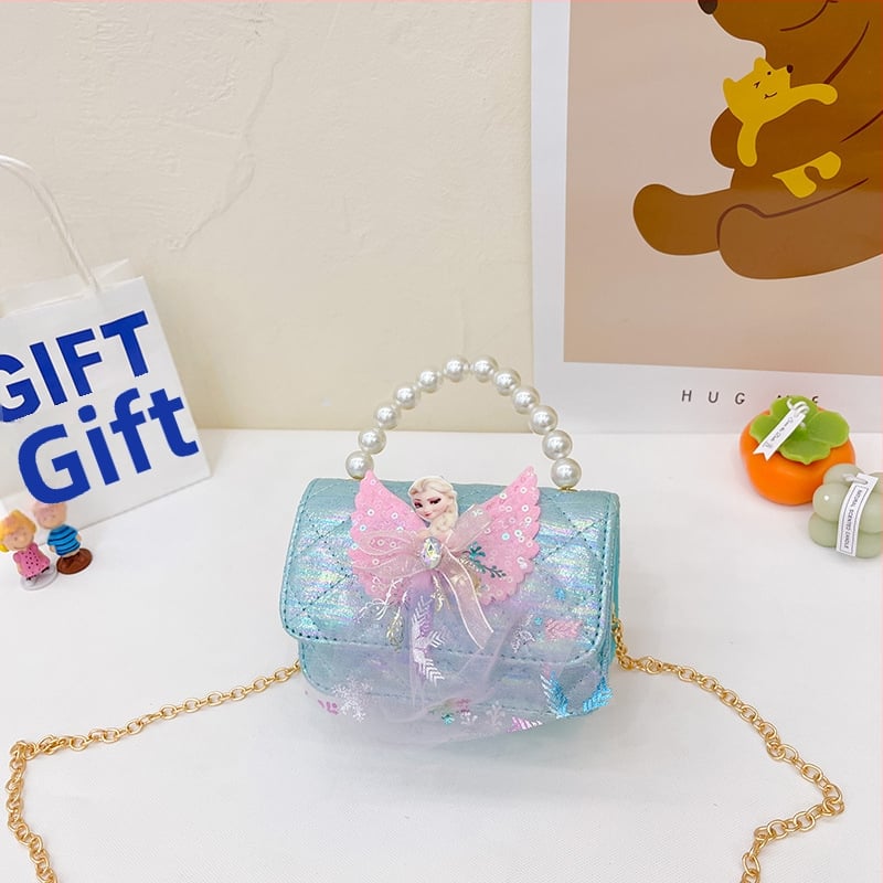 Bērnu pērļu soma - Korejas princeses stils, pleca soma meitenēm ar abstraktu rakstu (PU āda; tilpums zem 1 L; nolietojuma izturība; iekšējais poliesters)