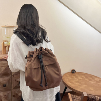 Bucket bag ruksak sa šniračem – gradska moda, najlon, jesen 2023, šifra proizvoda Wl&813, podstava poliester