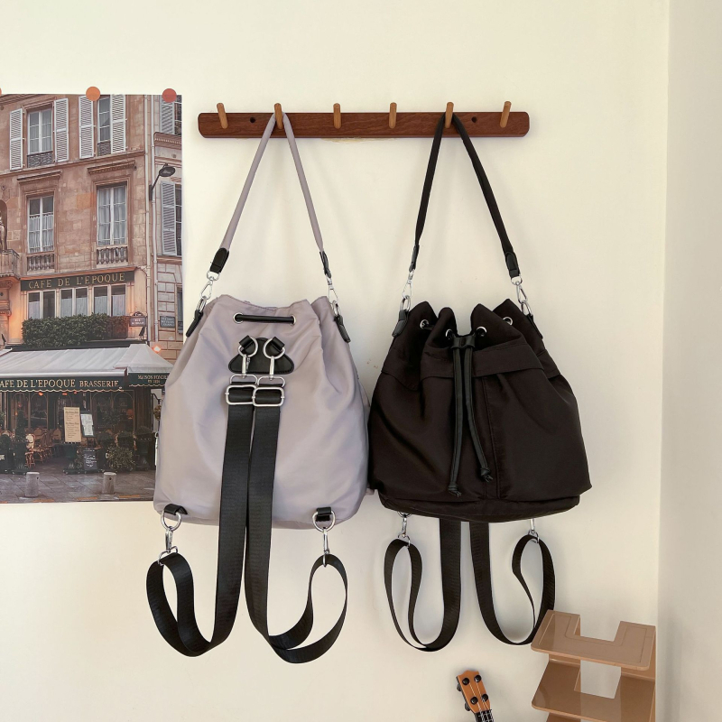 Bucket bag ruksak sa šniračem – gradska moda, najlon, jesen 2023, šifra proizvoda Wl&813, podstava poliester