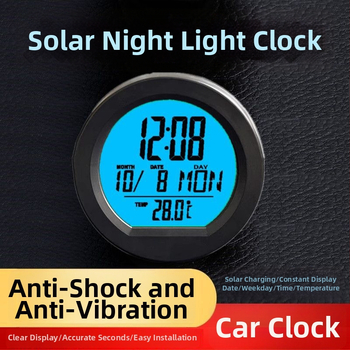 Automašīnas elektroniskais pulkstenis ar temperatūras, mitruma un laika displeju; ABS korpuss; Polarlander zīmols; izcelsme Guangzhou